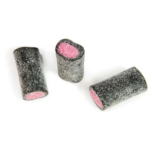 Product display of Swedish Candy Raspberry Licorice Bites